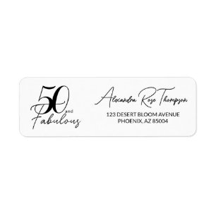 50 and Fabulous 50th Birthday Return Address