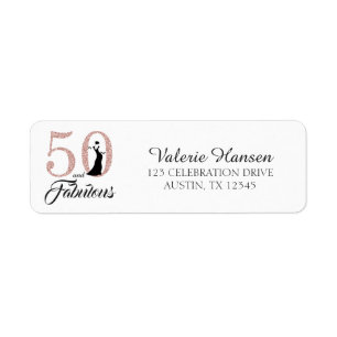 50 and Fabulous 50th Birthday Return Address Label