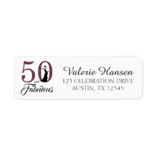 50 and Fabulous 50th Birthday Return Address Label
