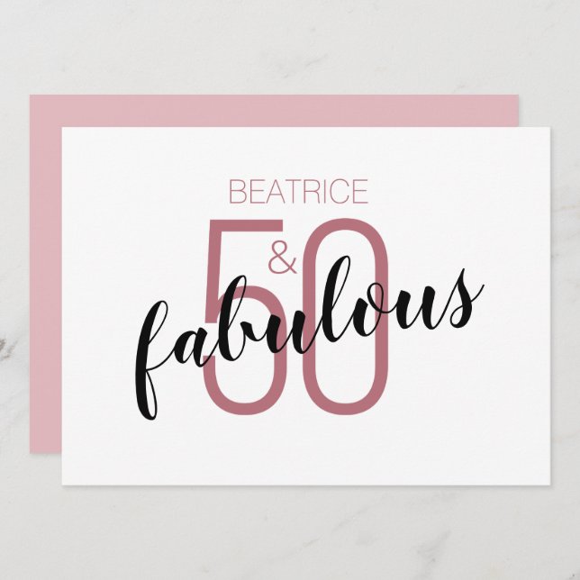 50 and Fabulous 50th Birthday Rose Gold (Front/Back)