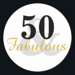 50 and Fabulous 50th Birthday Stickers<br><div class="desc">Celebrate your 50th birthday with these fun 50 and Fabulous stickers. Perfect for sealing the matching envelopes. The words 50 & Fabulous in black and gold.</div>