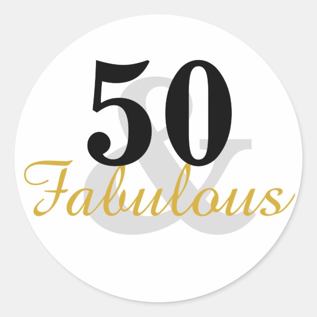 50 and Fabulous 50th Birthday Stickers (Front)