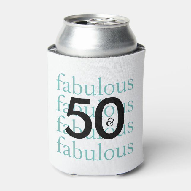 50 and Fabulous 50th Birthday Theme Can Cooler (Can Front)