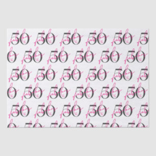 50 and fabulous 50th birthday vibrant pink tissue paper