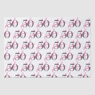 50 and fabulous 50th birthday vibrant pink tissue paper