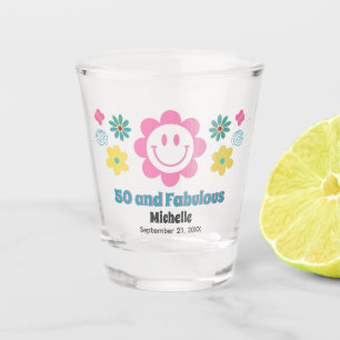 50 and Fabulous 50th Modern Birthday Retro Favour Shot Glass