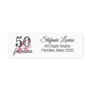 50 and Fabulous 50th Return Address Label