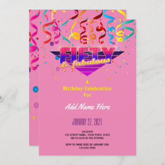 50 and Fabulous 80's Retro Invitation