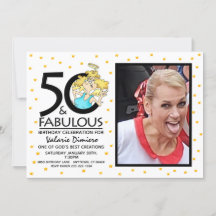 50 and Fabulous Angel Cartoon Photo Birthday