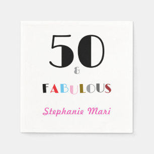 50 and Fabulous Art Deco 50th Birthday Party Napkin
