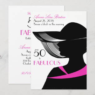 50 and Fabulous Art Deco Elegant 50th Birthday Invitation