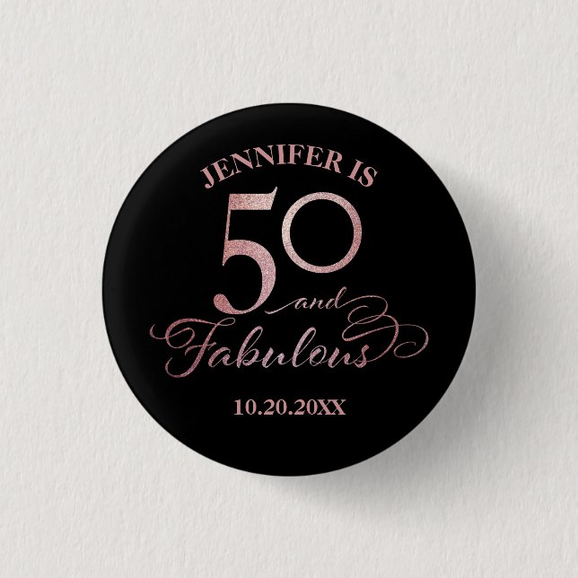 50 and Fabulous Birthday 3 Cm Round Badge (Front)