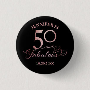 50 and Fabulous Birthday 3 Cm Round Badge