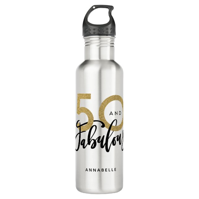 50 and fabulous birthday  710 ml water bottle (Front)