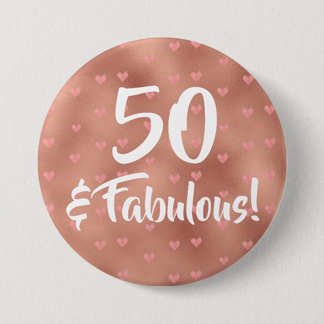 50 and Fabulous Birthday     7.5 Cm Round Badge (Front)