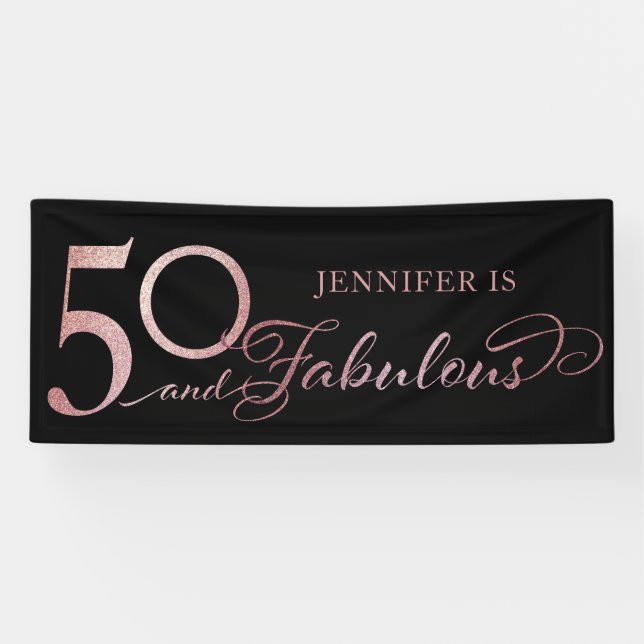 50 and Fabulous Birthday Banner (Horizontal)