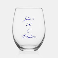 50 And Fabulous Birthday Blue Elegant Gift Favour
