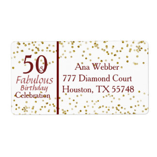 50 and Fabulous Birthday Burgundy & Gold