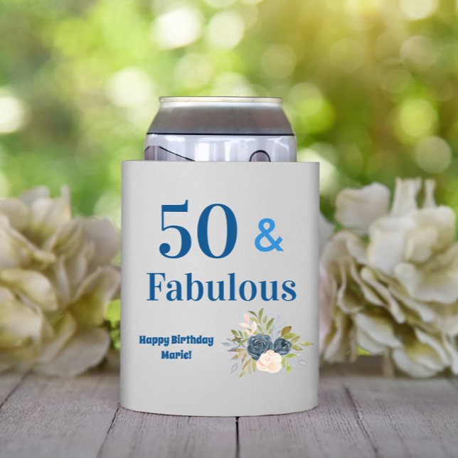 50 and Fabulous Birthday Can Cooler (Creator Uploaded)