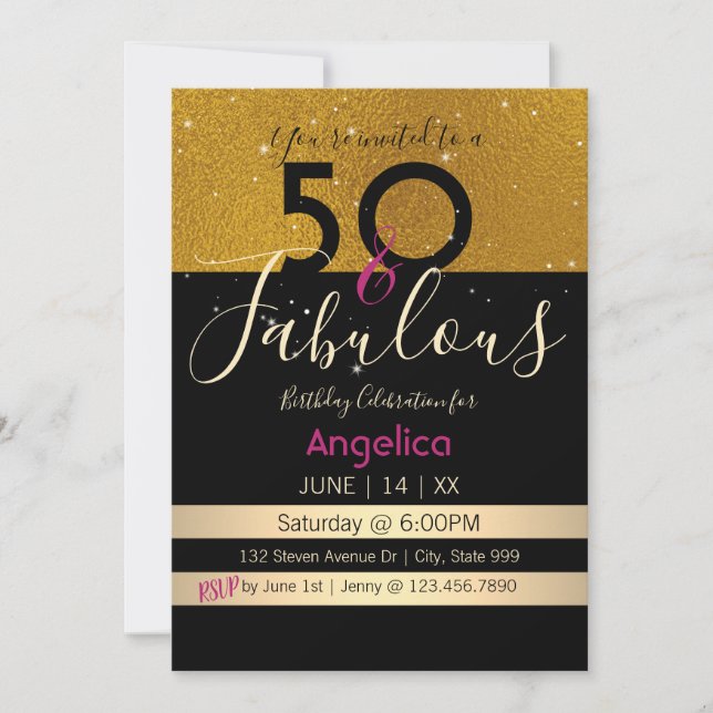 50 and Fabulous Birthday Celebration Card (Front)