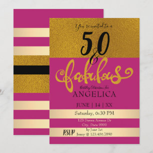 50 and Fabulous Birthday Celebration Invitation