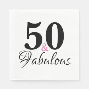 50 and Fabulous Birthday Chic Party Paper Napkin
