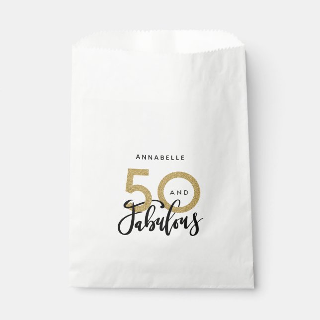 50 and fabulous birthday  favour bags (Front)