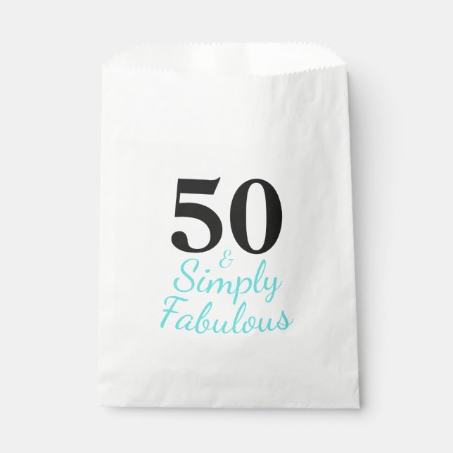 50 and Fabulous Birthday Favour Bags (Front)