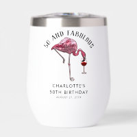 50 and Fabulous Birthday Flamingo Custom Swag
