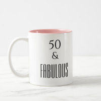 50 and Fabulous Birthday Funny Quote Black Text