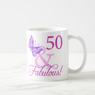 50 And Fabulous Birthday Gifts (Plum) Coffee Mug