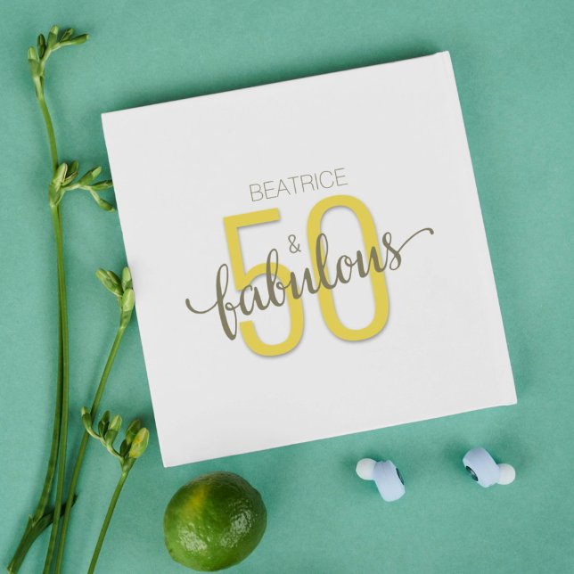 50 and Fabulous Birthday Gold Typography (Creator Uploaded)