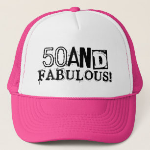 50 and fabulous Birthday hat Vintage style