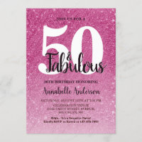 50 and Fabulous Birthday Hot Pink Sparkle Tinsel