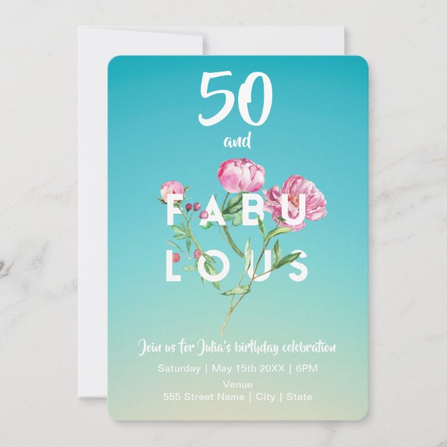 50 and FABULOUS | Birthday Invitation (Front)