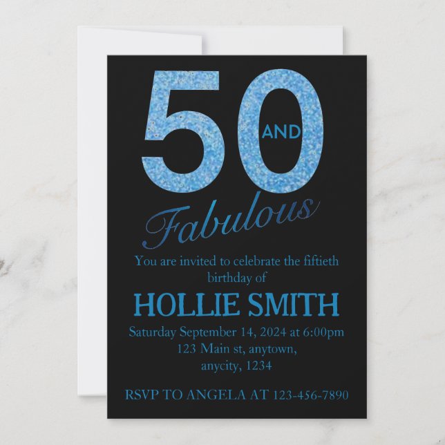 50 and fabulous birthday invitation (Front)