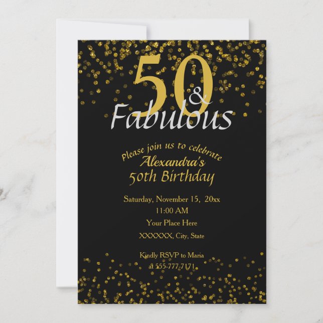 50 and Fabulous Birthday Invitation (Front)