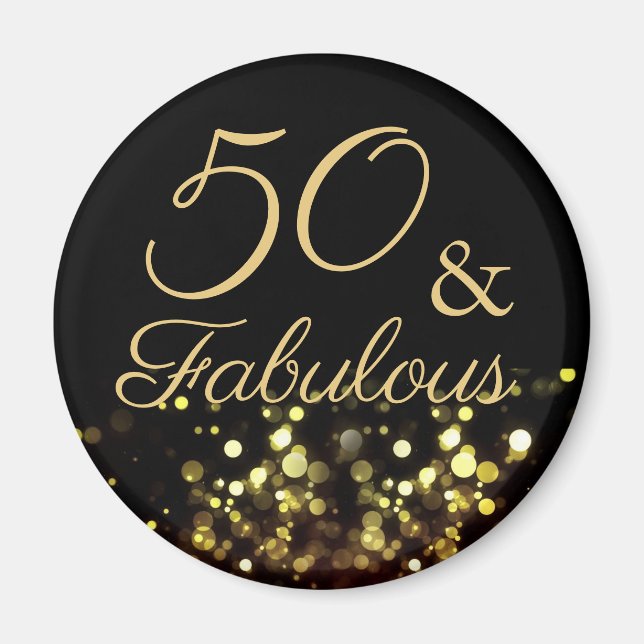 50 and Fabulous Birthday Magnet (Front)