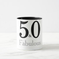50 and Fabulous Birthday mug