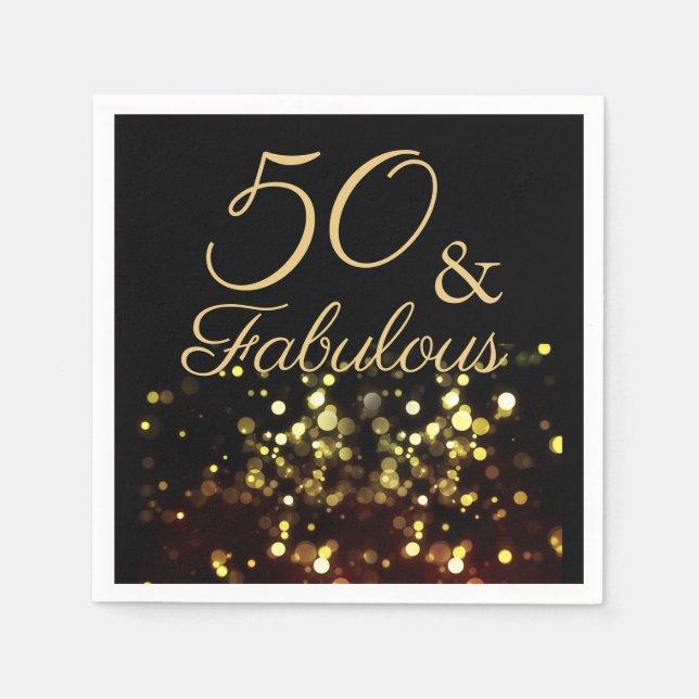 50 and Fabulous Birthday Napkin (Front)