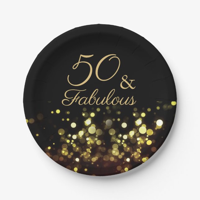 50 and Fabulous Birthday Paper Plate (Front)