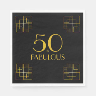50 and Fabulous Birthday Party Art Deco style Napkin