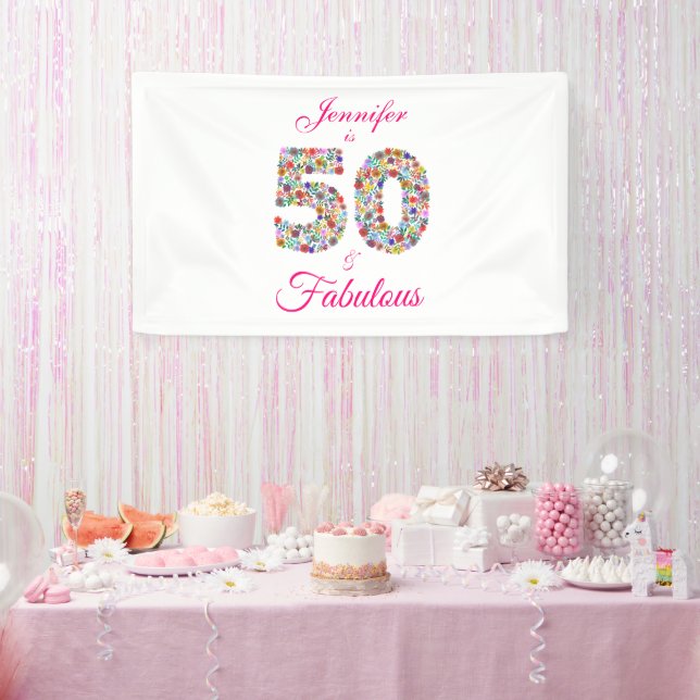 50 and Fabulous Birthday Party  Banner (Party)