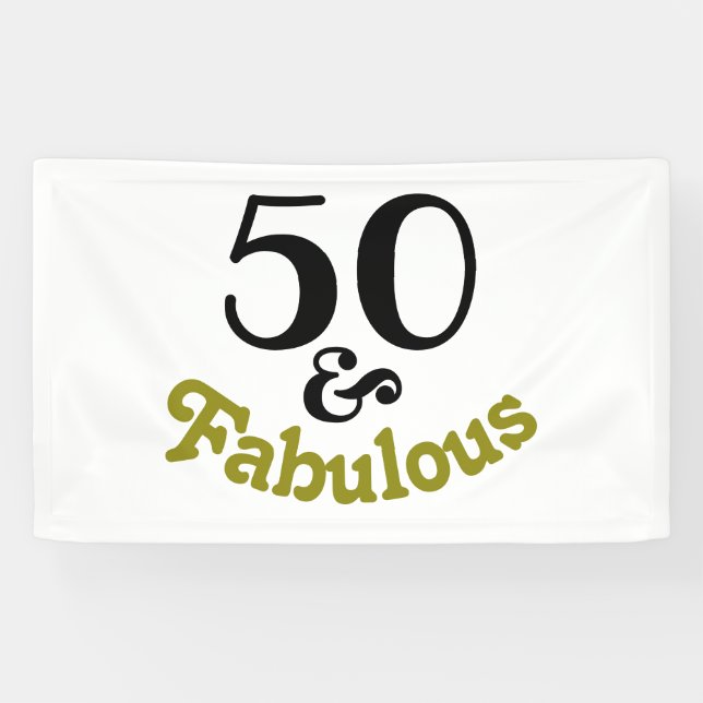 50 and Fabulous Birthday Party Banner (Horizontal)
