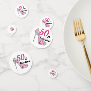 50 and Fabulous Birthday Party Confetti