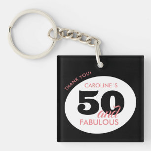 50 and Fabulous Birthday Party Favour Key Ring