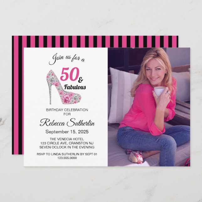 50 and Fabulous Birthday Party Invitation (Front/Back)