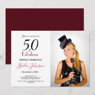 50 and Fabulous Birthday Party Invitation