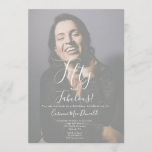 50 and Fabulous Birthday Party Invitation 