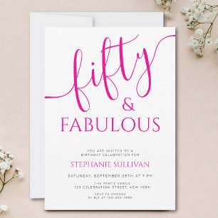 50 And Fabulous Birthday Party Invitation